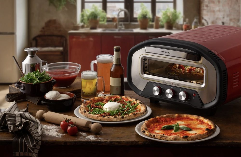 ARIETE 3901 DaGennaro piros pizzakemence tűzálló kőlappal – 7. kép