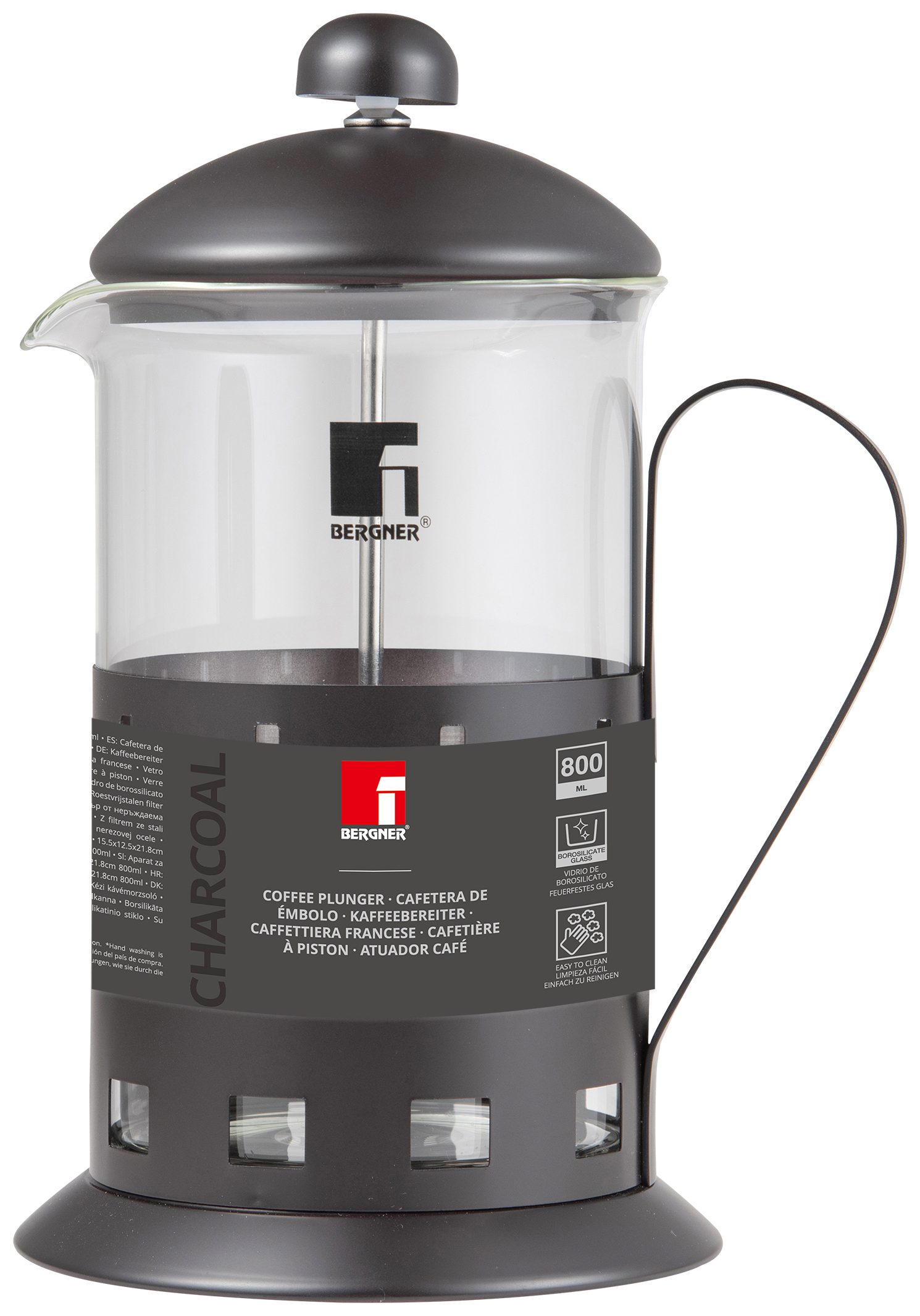 BERGNER BG-38316-GY 800 ml-es dugattyús kávé- és teakészítő – 3. kép