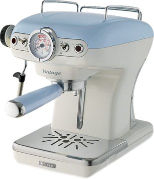 ARIETE 1389 VINTAGE kék eszpresszó kávéfőző tejhabosítóval