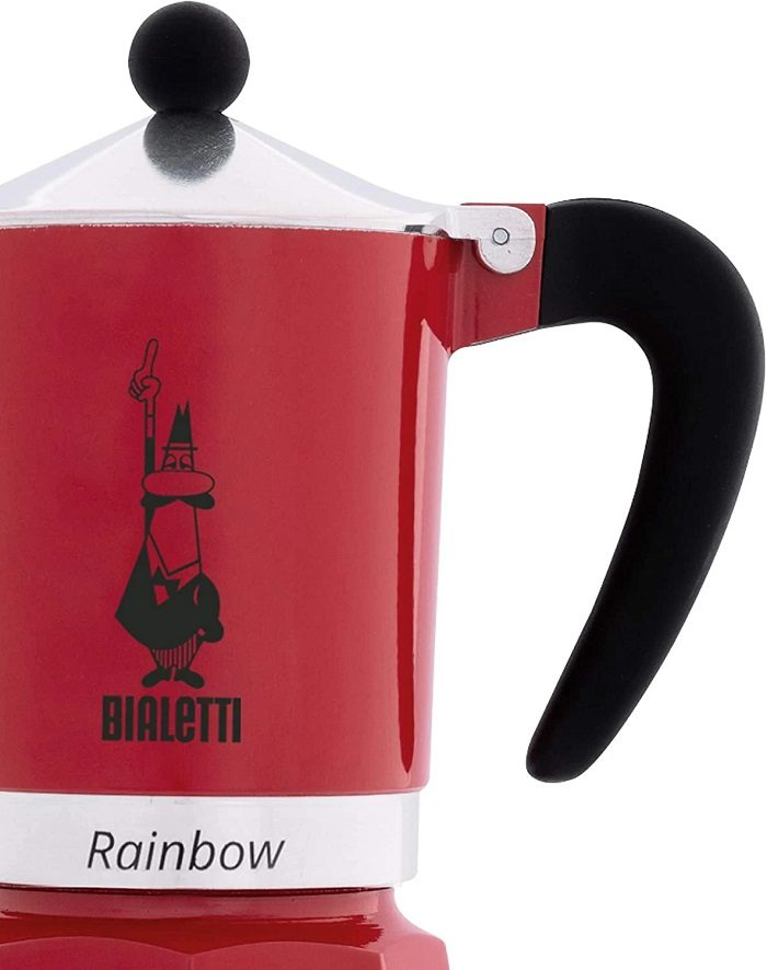 BIALETTI 0004963 Rainbow piros alumínium kotyogós kávéfőző, 6 adagos – 2. kép