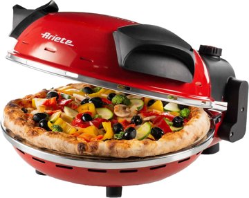 ARIETE 909 Da Gennaro piros pizzasütő tűzálló kőlappal