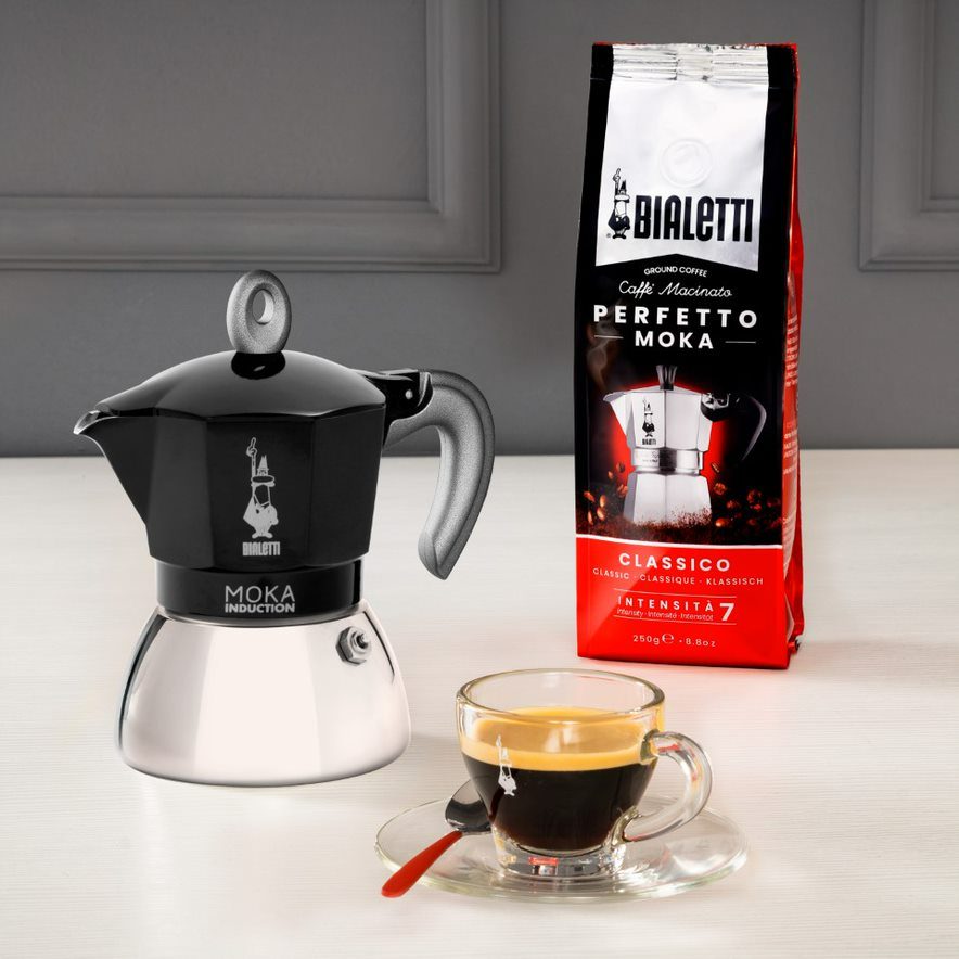 BIALETTI Moka Induction fekete kotyogós kávéfőző, 2 adagos – 3. kép