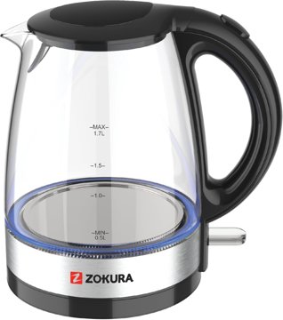 ZOKURA Z1240 üveg vízforraló 1,7 literes kapacitással