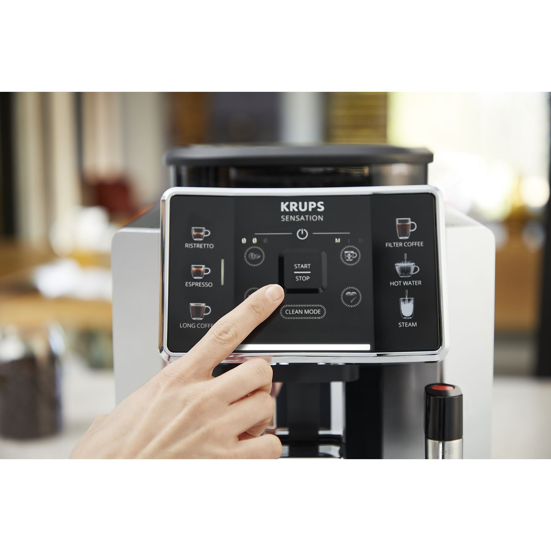 KRUPS EA910E10 Sensation automata eszpresszógép tejhabosítóval, ezüst-fekete – 4. kép