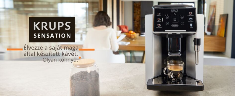 KRUPS EA910E10 Sensation automata eszpresszógép tejhabosítóval, ezüst-fekete – 12. kép
