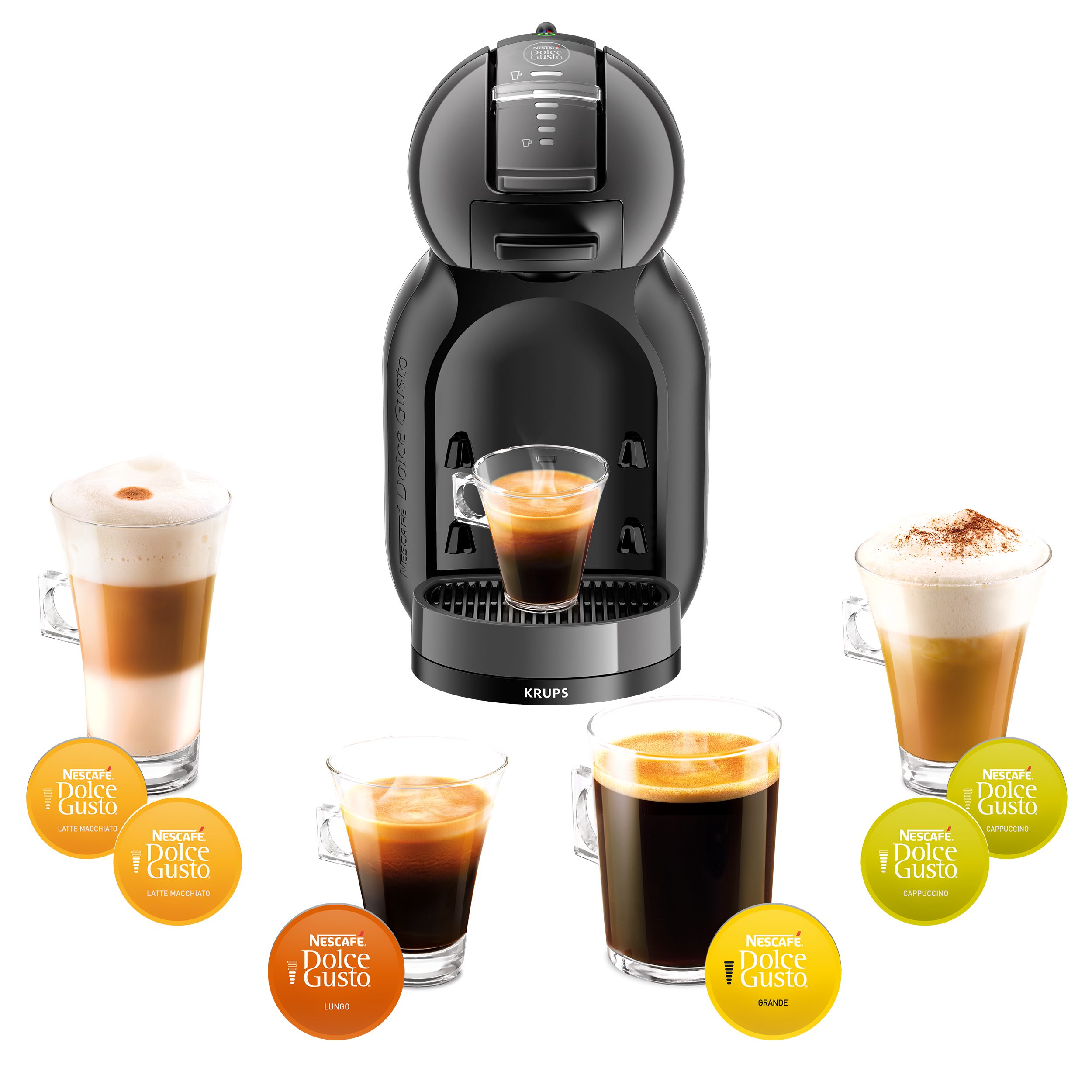 KRUPS KP123810 Dolce Gusto Mini Me kapszulás kávéfőző fekete-szürke kivitelben – 5. kép