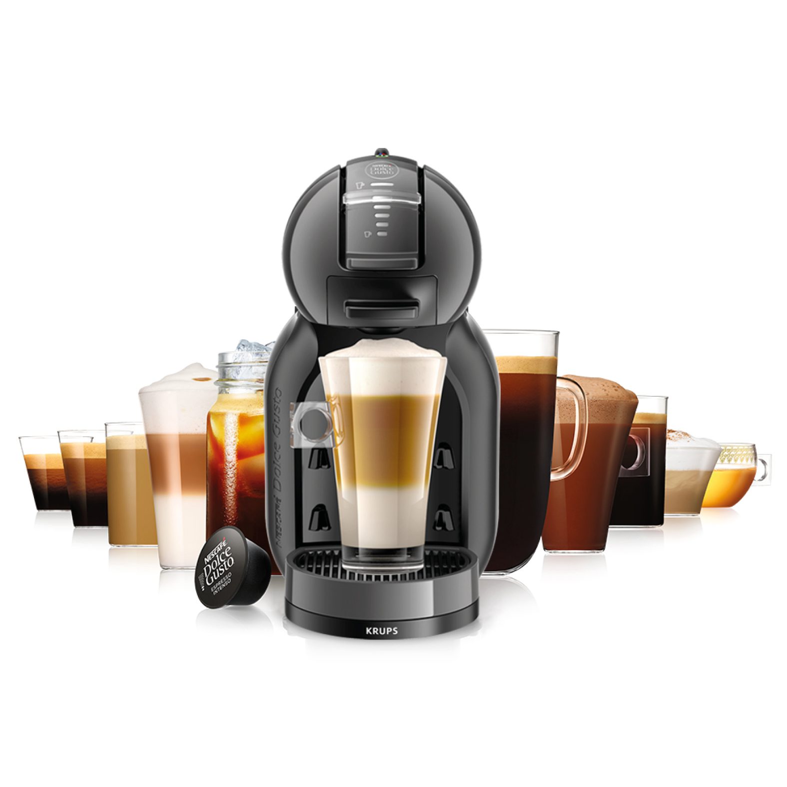 KRUPS KP123810 Dolce Gusto Mini Me kapszulás kávéfőző fekete-szürke kivitelben – 8. kép