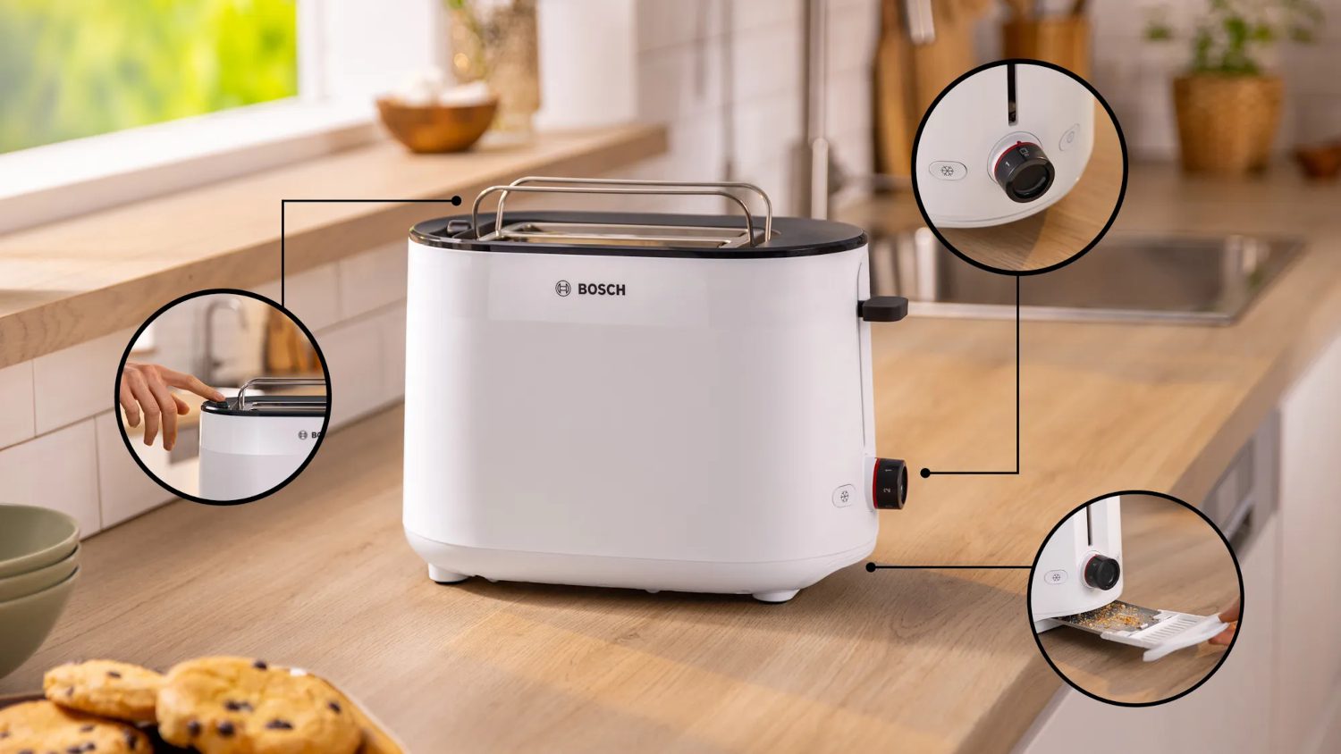 BOSCH TAT2M121 MyMoment fehér kenyérpirító, 2 szeletes – 2. kép