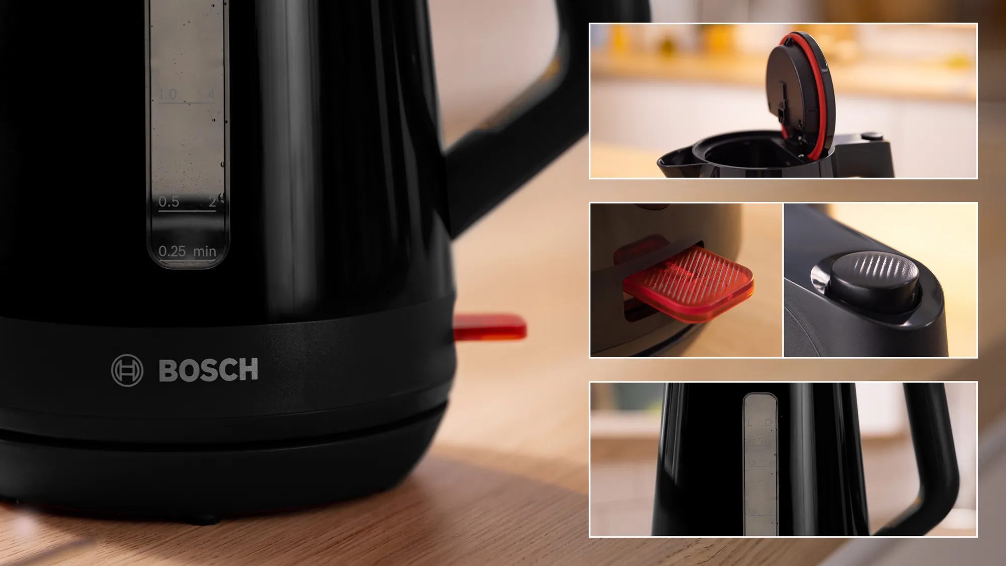 BOSCH TWK1M123 MyMoment vízforraló, 2400 W, 1,7 l, fekete – 4. kép