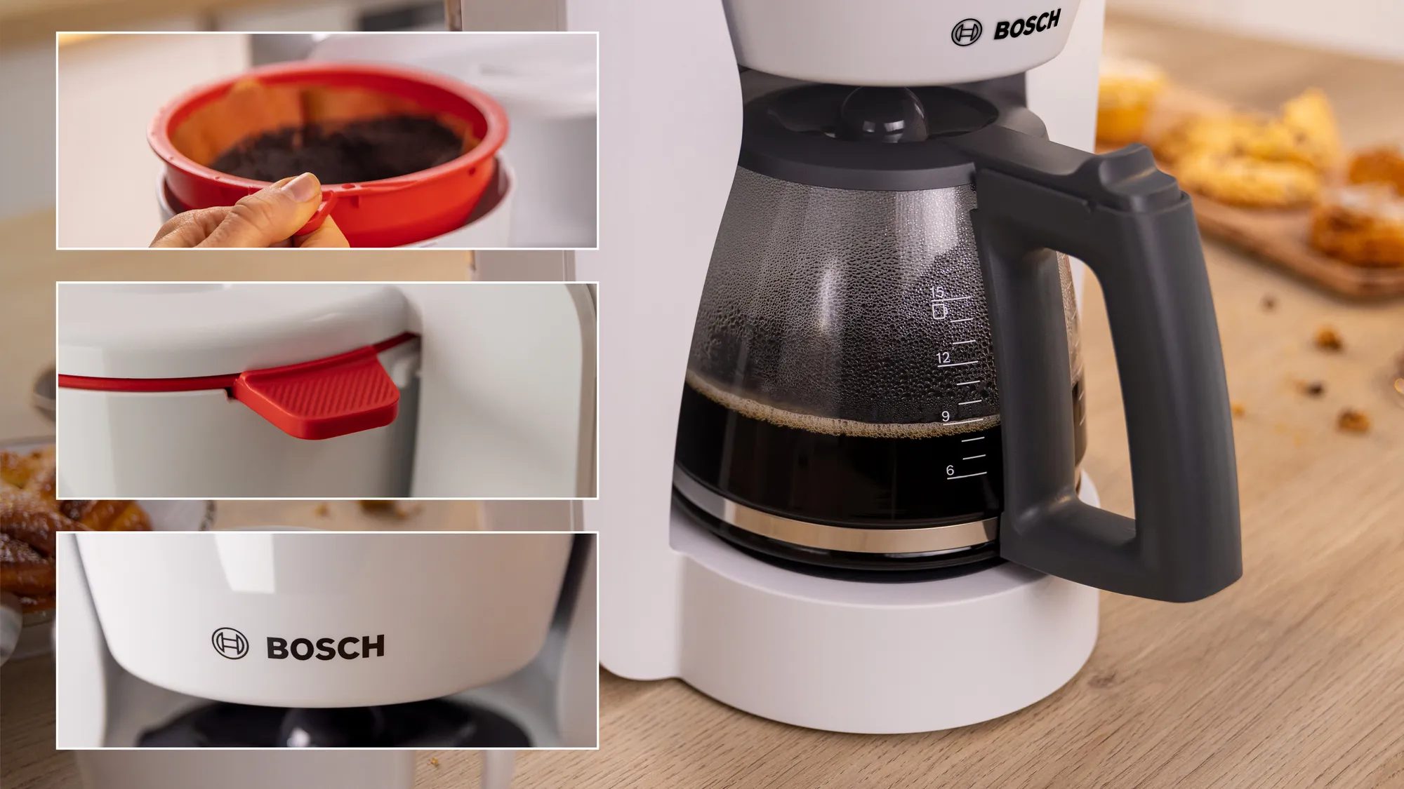 BOSCH TKA2M111 MyMoment fehér filteres kávéfőző üvegkancsóval – 4. kép