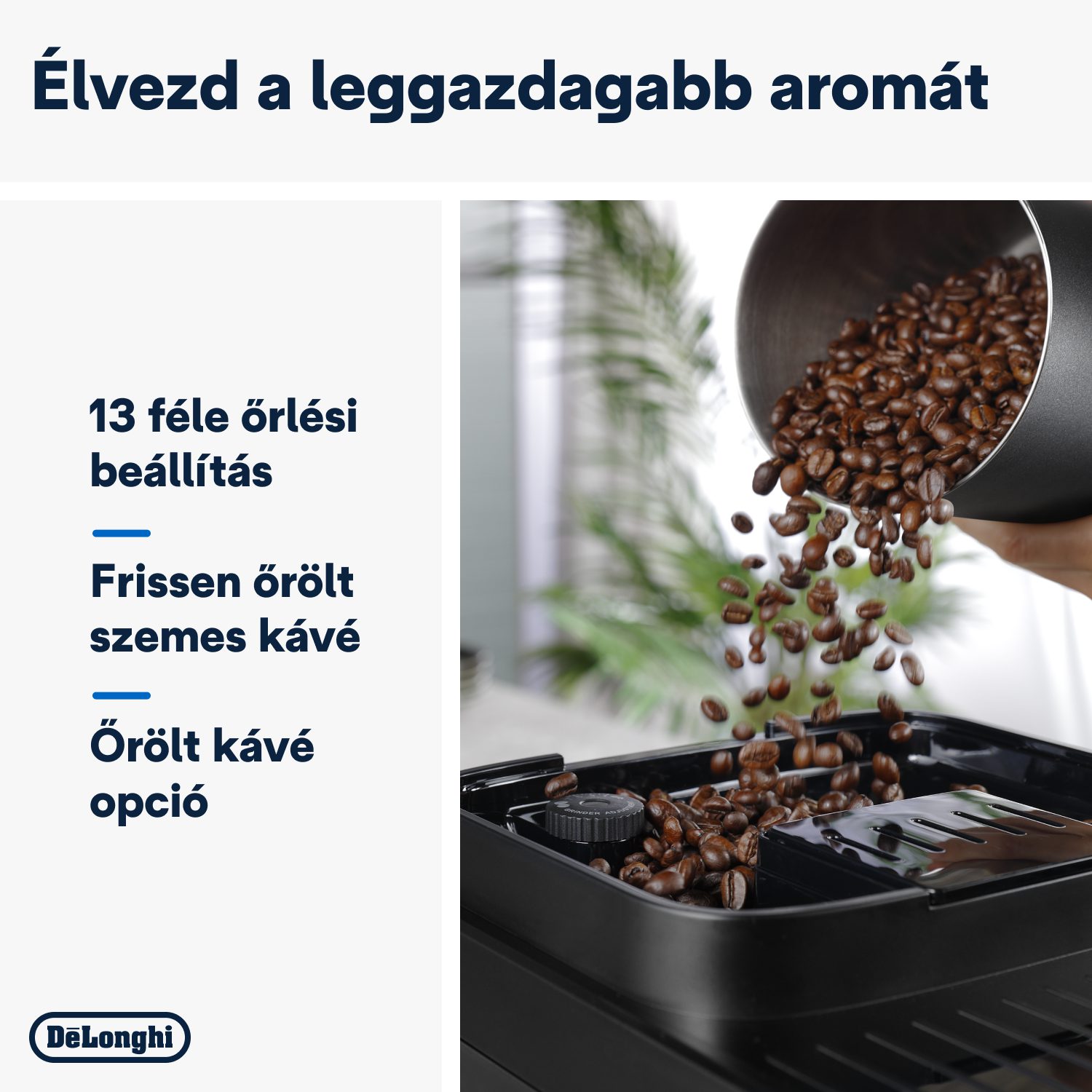 DE-LONGHI Magnifica Evo Next ECAM310.80.SB automata kávéfőző tejtartállyal, fekete-ezüst – 5. kép