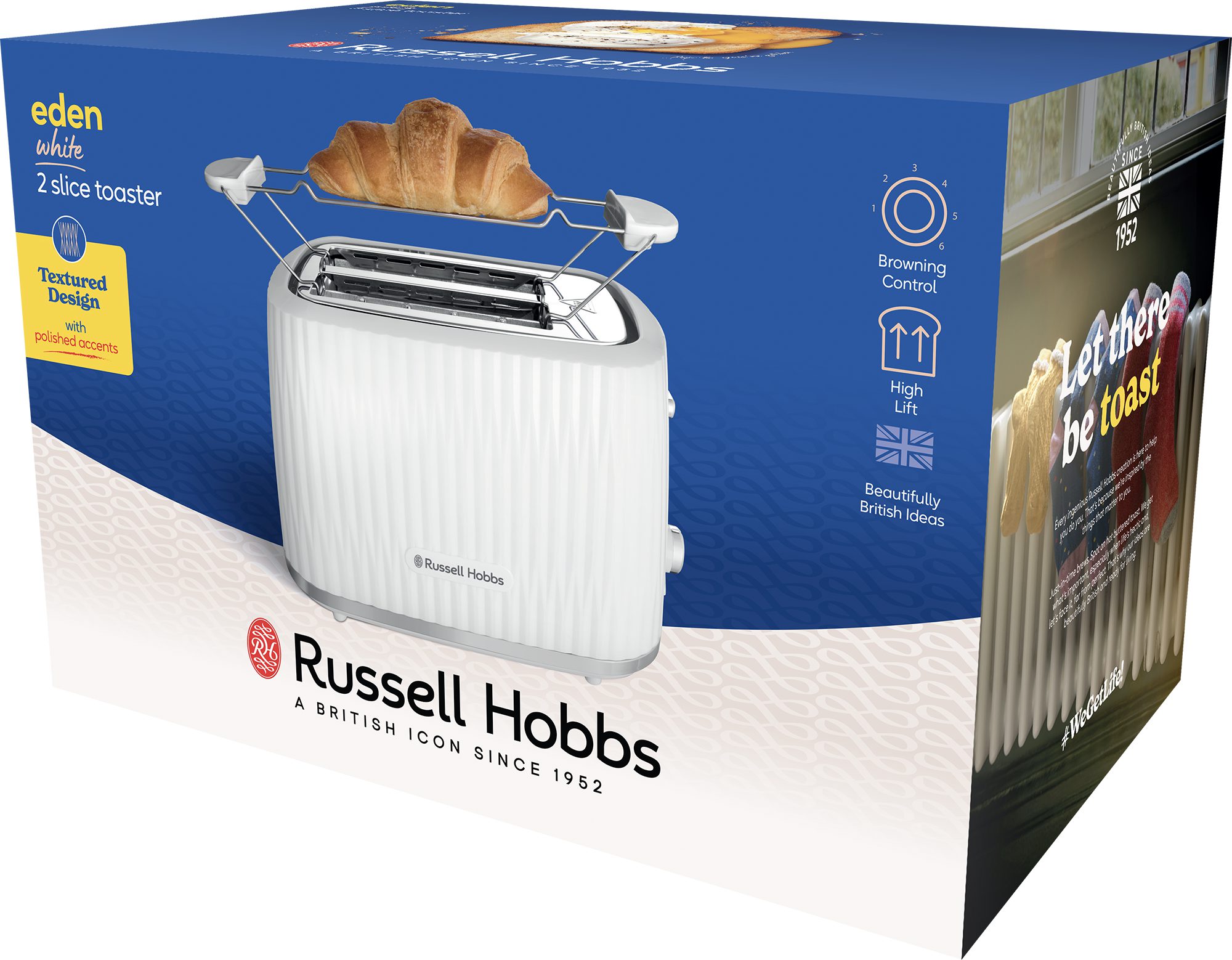 RUSSELL HOBBS 27370-56/RH Eden fehér, kétrekeszes kenyérpirító – 11. kép