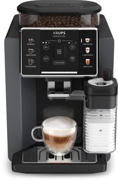 KRUPS EA912B10 Sensation Milk automata kávéfőző, fekete-szürke kivitelben