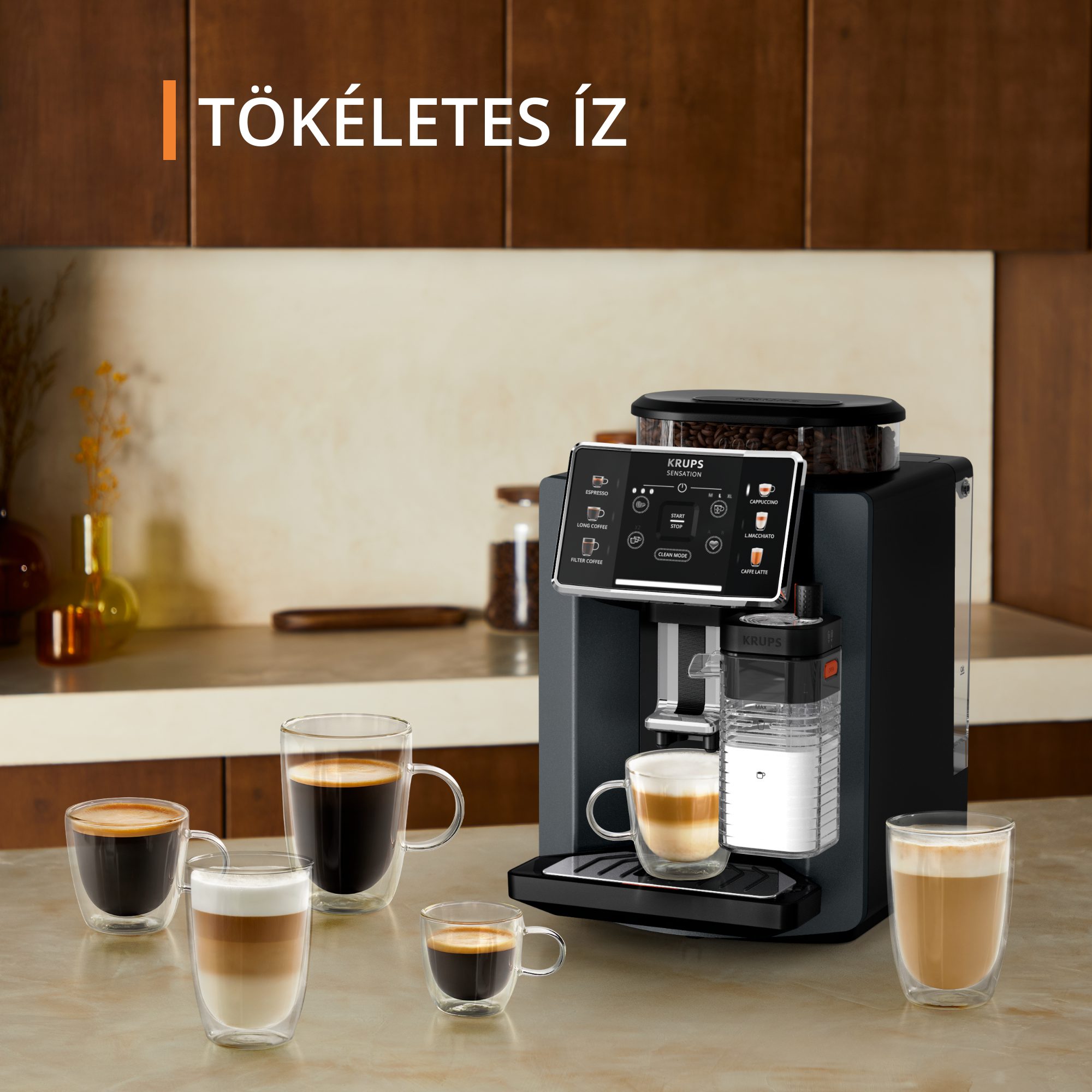 KRUPS EA912B10 Sensation Milk automata kávéfőző, fekete-szürke kivitelben – 2. kép