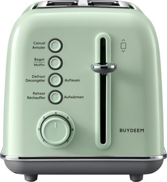 BUYDEEM DT620E-CG/EU kétszeletes zöld kenyérpirító 7 pirítási szinttel