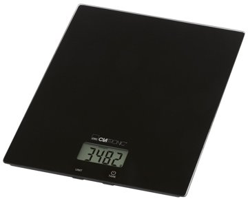CLATRONIC KW 3820 extra lapos üveg konyhai mérleg, fekete