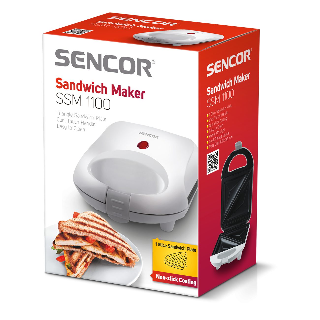 SENCOR SSM 1100 fehér szendvicssütő automatikus hőfokszabályozással – 4. kép