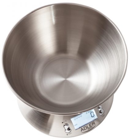 ADLER AD3134 inox tálas konyhai mérleg, 5 kg-os kapacitással – 2. kép