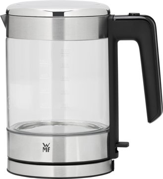 WMF KITCHENminis® 1 l-es üveg vízforraló Cromargan® burkolattal
