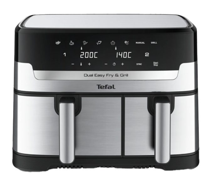 TEFAL EY905D10 Dual Easy Fry & Grill kétkosaras forrólevegős fritőz, 8,3 l – 2. kép