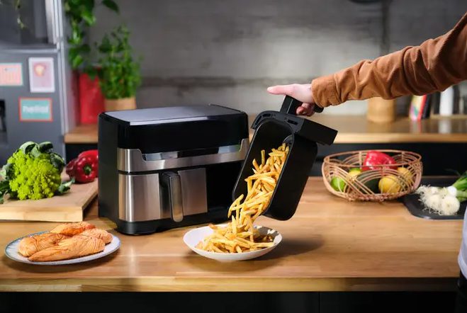TEFAL EY905D10 Dual Easy Fry & Grill kétkosaras forrólevegős fritőz, 8,3 l – 3. kép