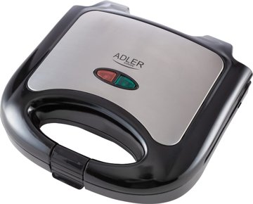ADLER AD3015 kétszeletes melegszendvics-sütő, 750 W, fekete-inox