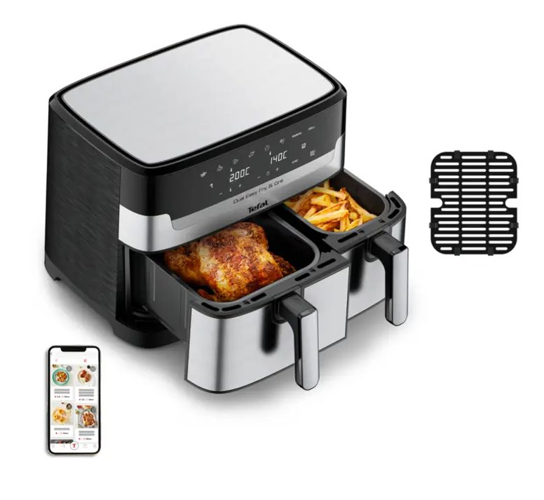 TEFAL EY905D10 Dual Easy Fry & Grill kétkosaras forrólevegős fritőz, 8,3 l – 4. kép