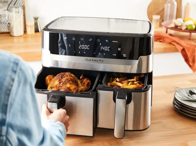 TEFAL EY905D10 Dual Easy Fry & Grill kétkosaras forrólevegős fritőz, 8,3 l – 5. kép
