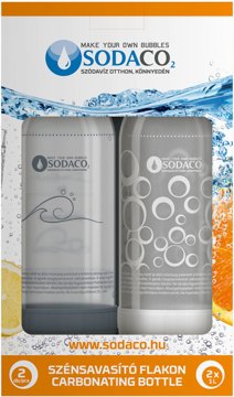 SODACO 1 literes szénsavasító flakon, 2 darabos csomag