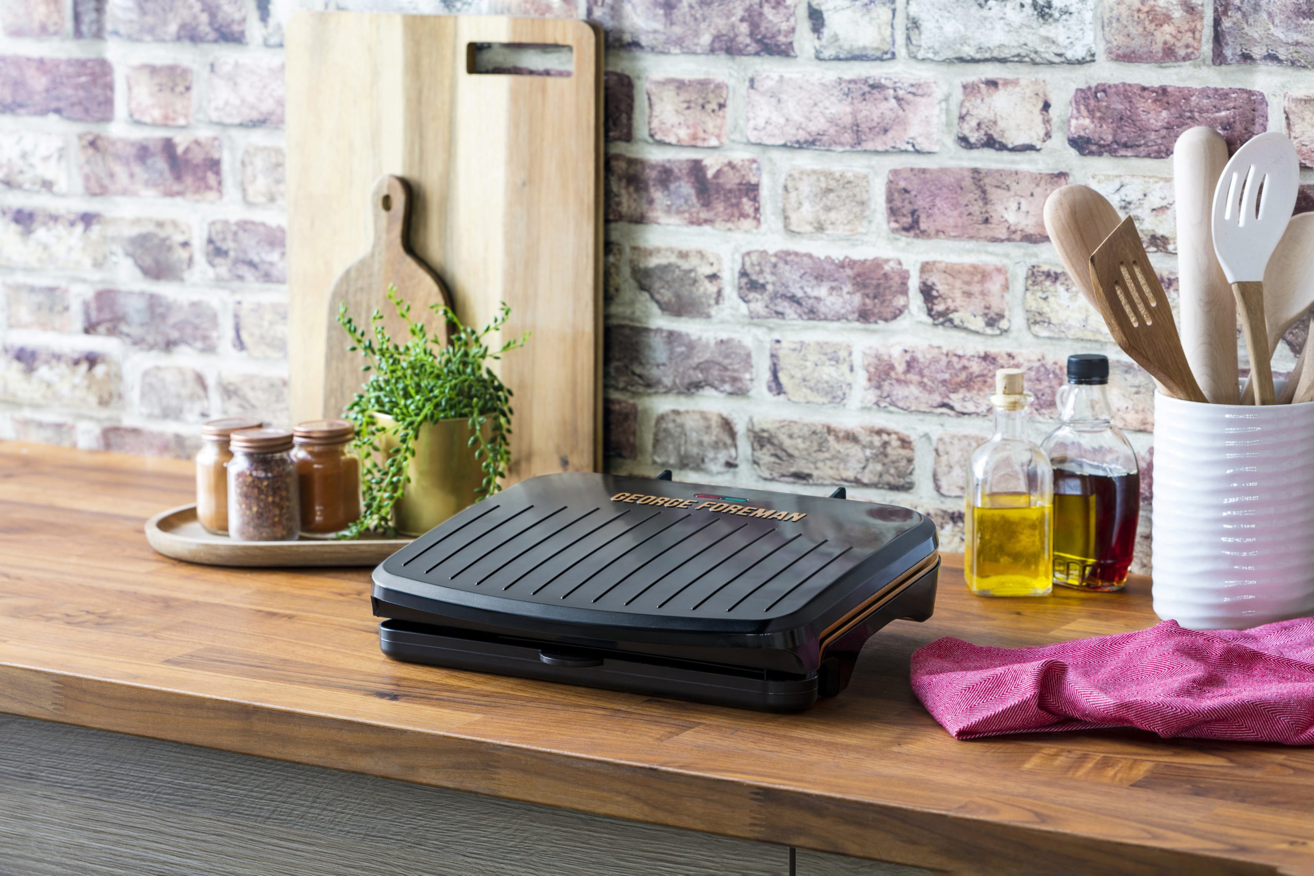 GEORGE FOREMAN 25811-56/RH Fit Grill Copper elektromos grillsütő réz sütőlapokkal – 6. kép