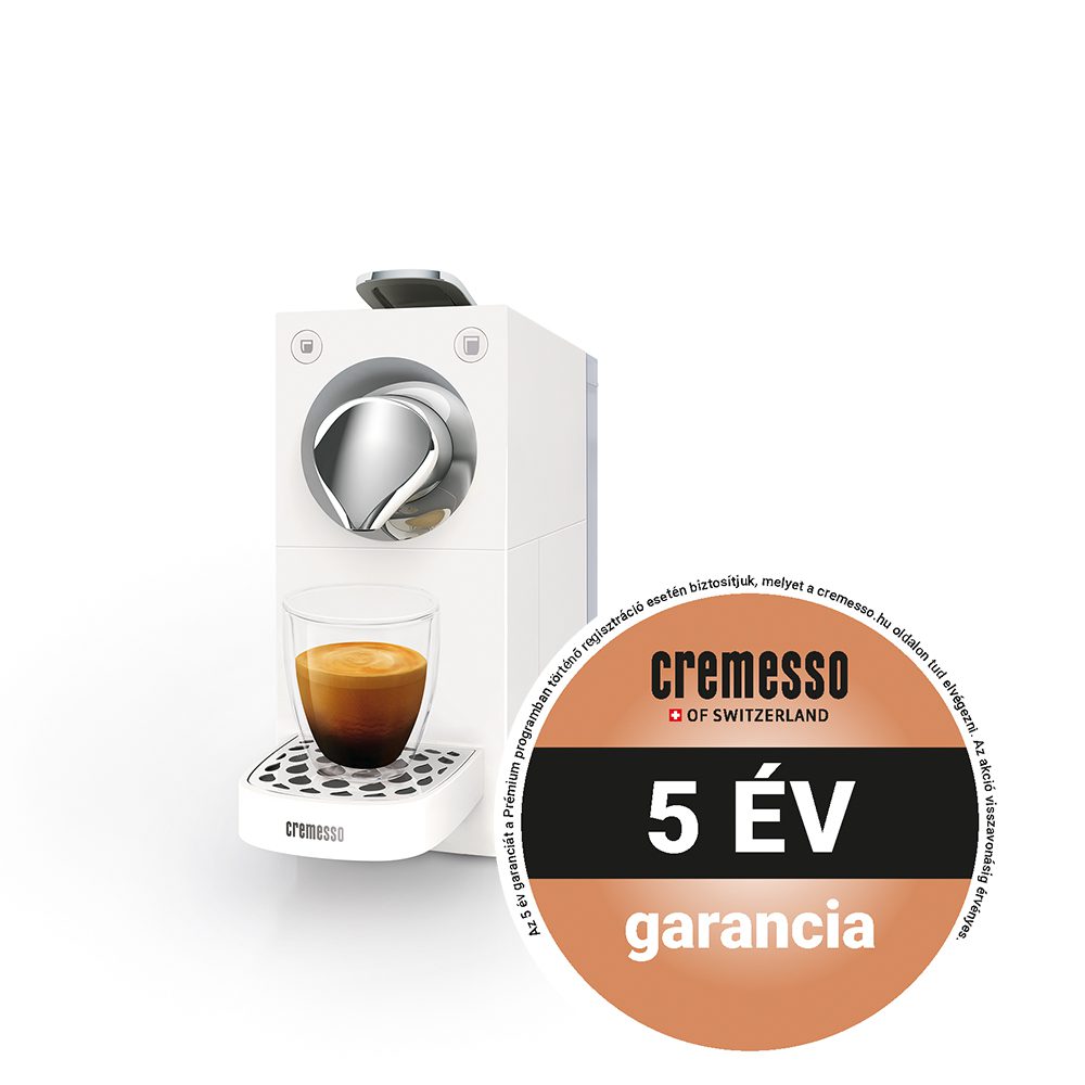 CREMESSO Una Automatic Pure White kapszulás kávéfőző 19 bar nyomással, fehér – 13. kép