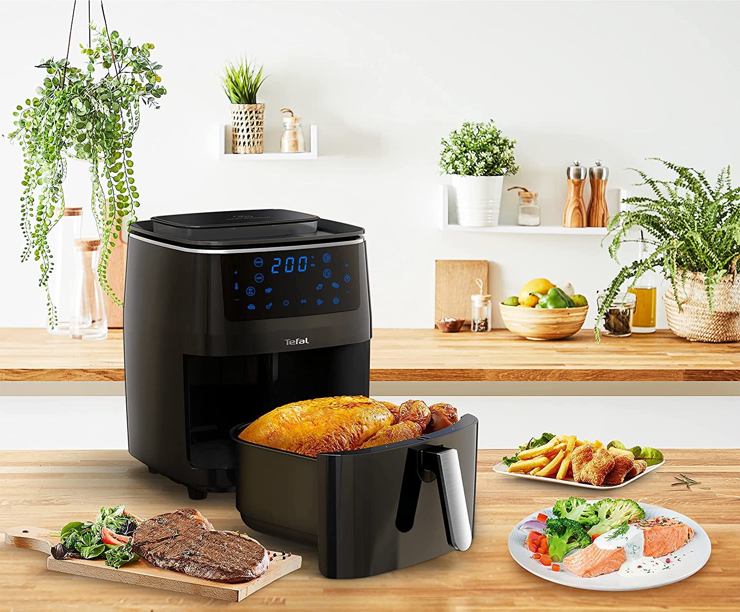 TEFAL FW201815 Easy Fry Grill & Steam 3 az 1-ben forrólevegős sütő, fekete – 4. kép