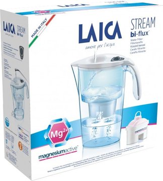 LAICA Stream Line fehér vízszűrő kancsó mechanikus szűrőcsere-kijelzővel