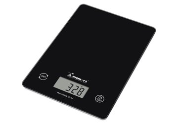 MOMERT 6864 fekete üveg konyhamérleg, 15 kg-os kapacitással