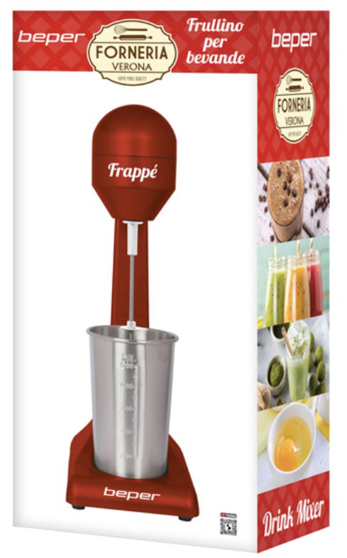 BEPER BP.690 tejhabosító és shake készítő 500 ml-es acélpohárral – 5. kép
