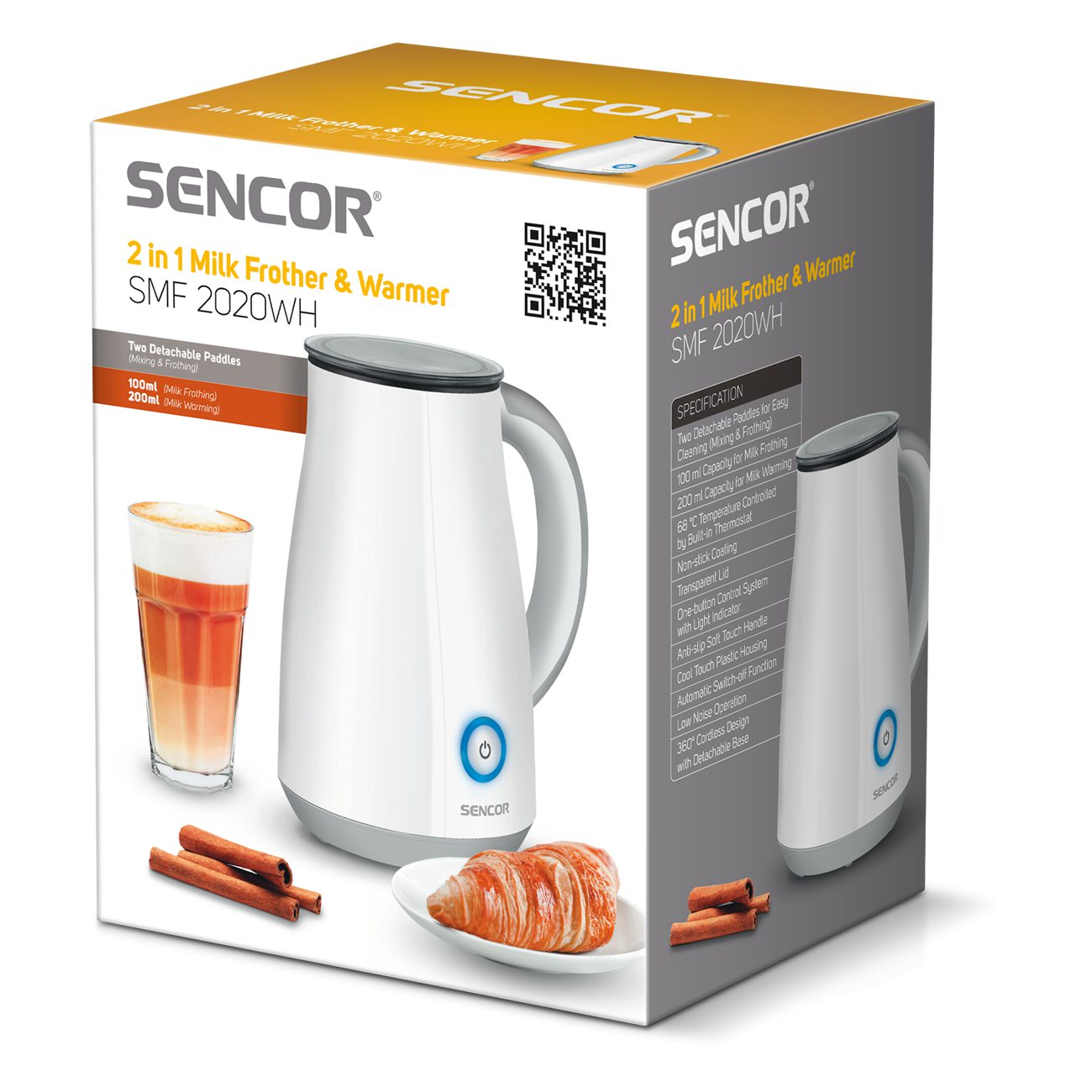 SENCOR SMF 2020WH tejhabosító és tejmelegítő, 200 ml, 450 W – 2. kép