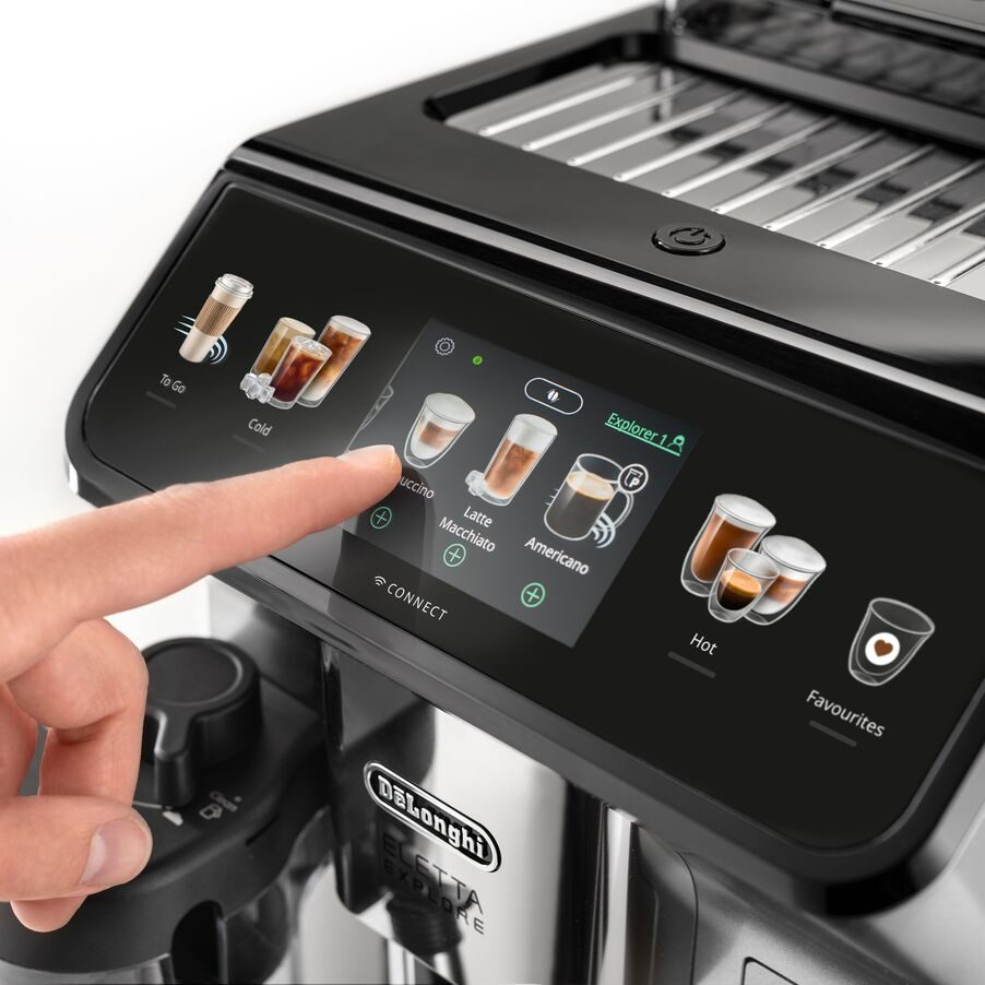 DE-LONGHI Eletta Explore ECAM450.86.T automata kávéfőző tejtartállyal, titán színben – 4. kép
