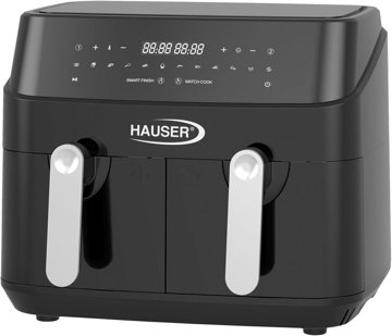 HAUSER AF-2450 kétkosaras forrólevegős sütő, 9 liter, fekete