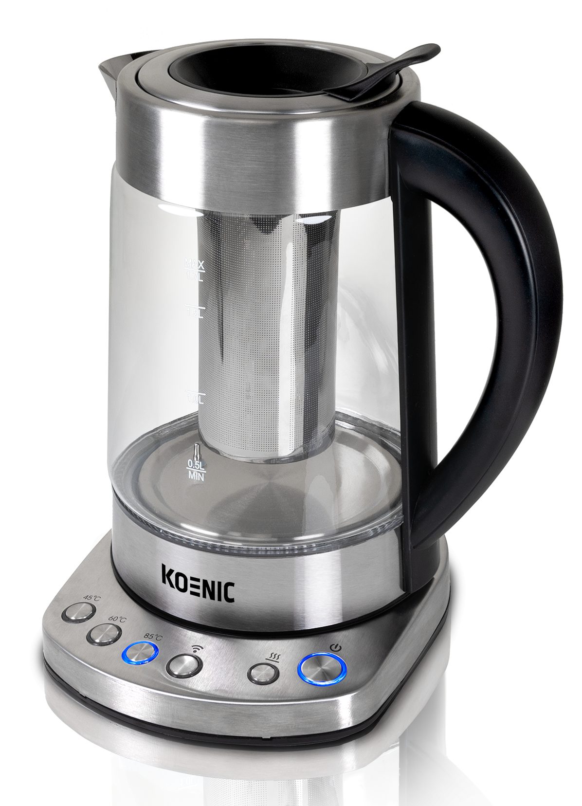 KOENIC KTM 221723 M teafőző, 2200 W, 1,7 literes üvegkannával