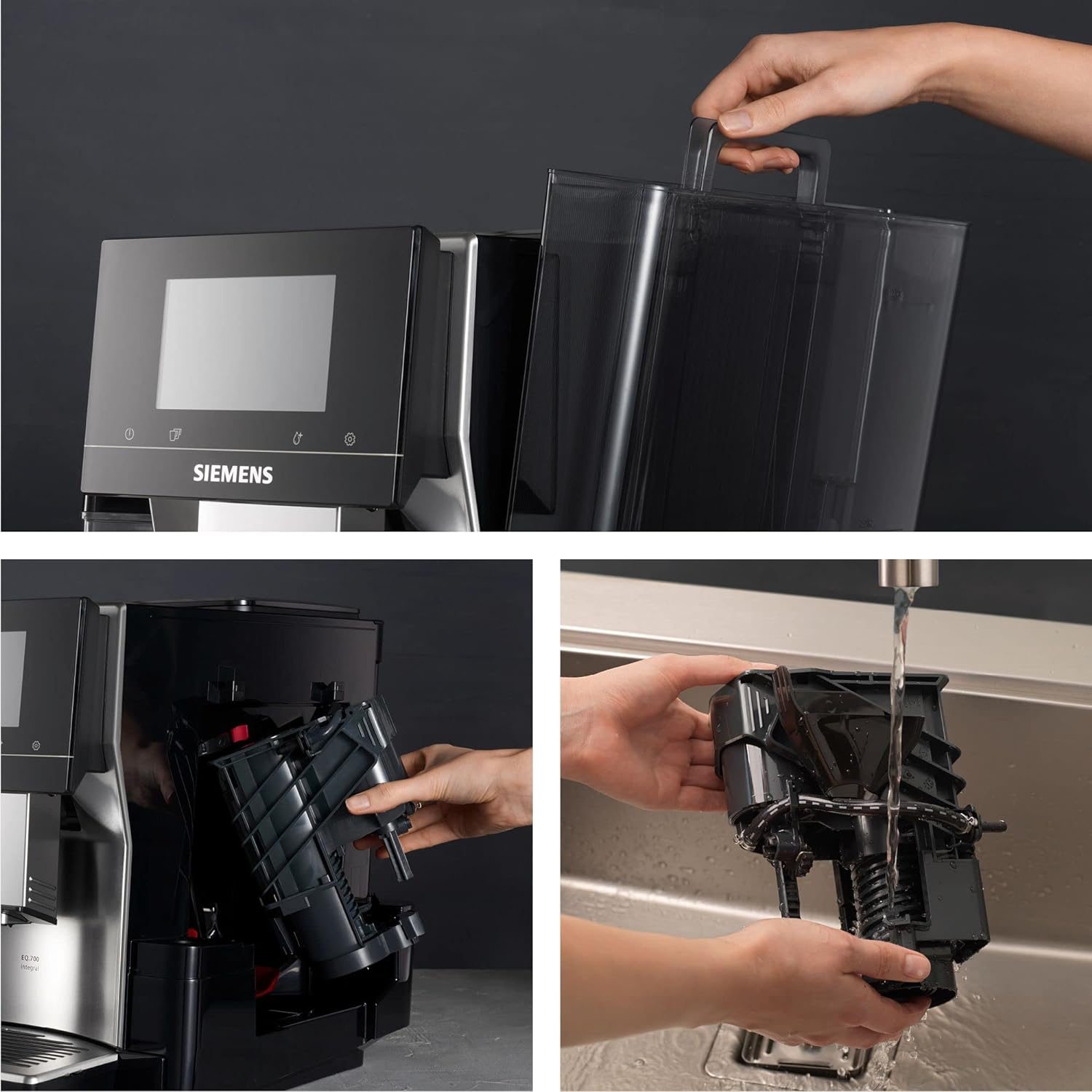 SIEMENS TQ707R03 automata presszókávéfőző integrált tejhabosítóval, fekete – 3. kép