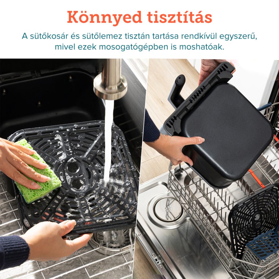 COSORI CAF-P681S-KEUR DualBlaze 6,4 literes okos forrólevegős sütő, 1700 W, sötétszürke – 4. kép