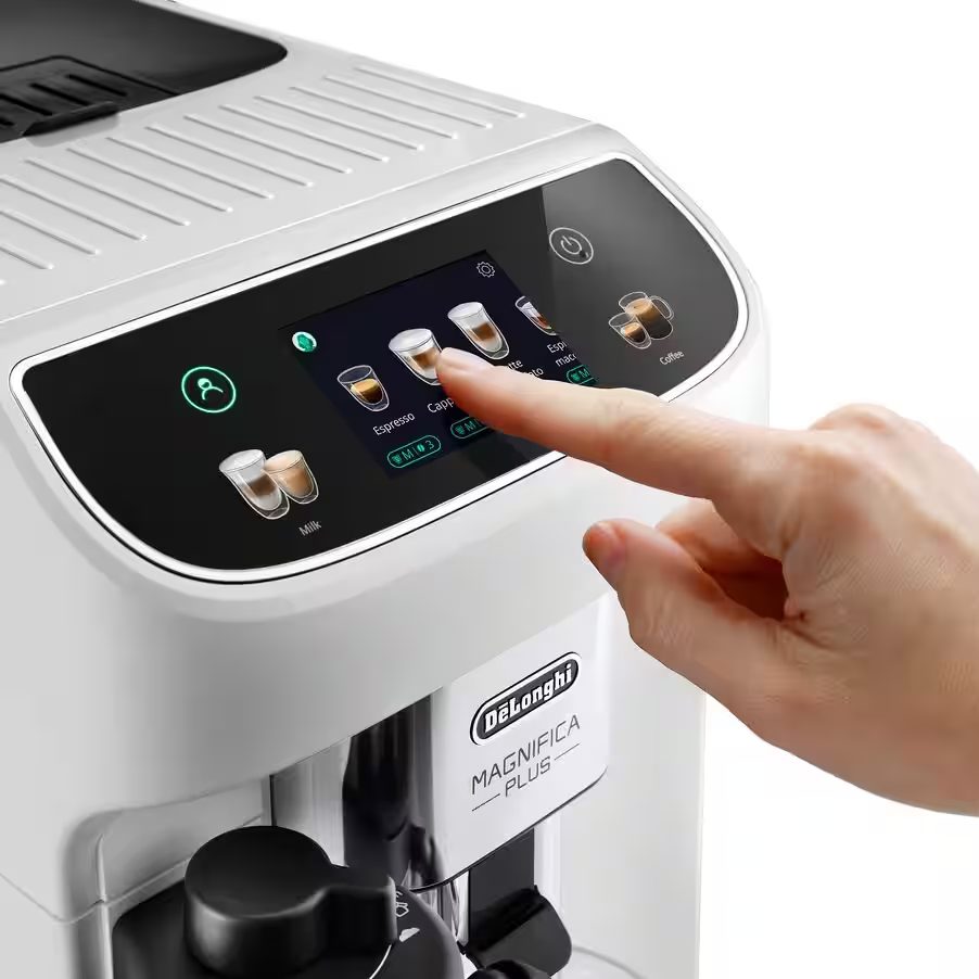 DE-LONGHI Magnifica Plus ECAM320.60.W automata kávéfőző kivehető tejtartállyal, fehér – 4. kép