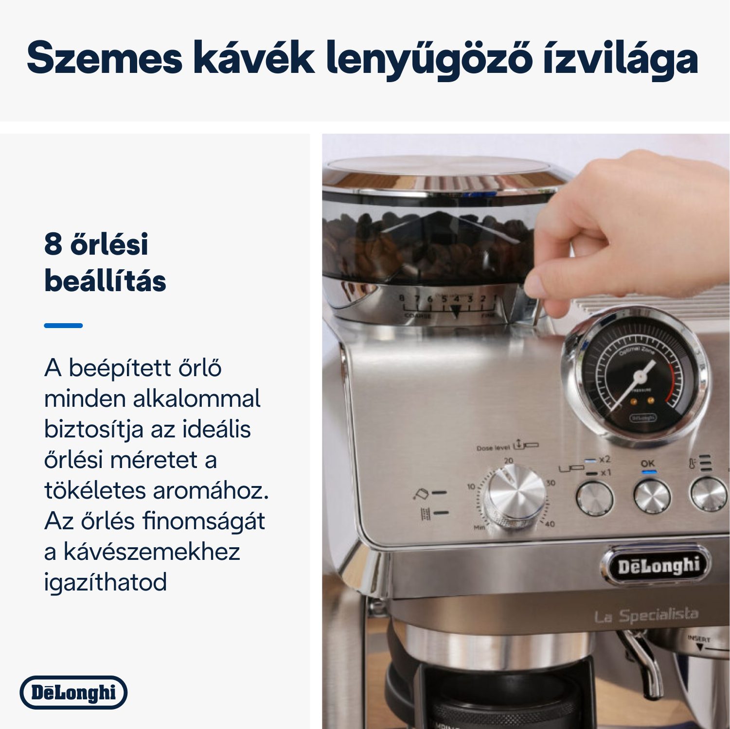 DE-LONGHI La Specialista Arte Evo EC9255.M karos kávégép beépített őrlővel – 3. kép