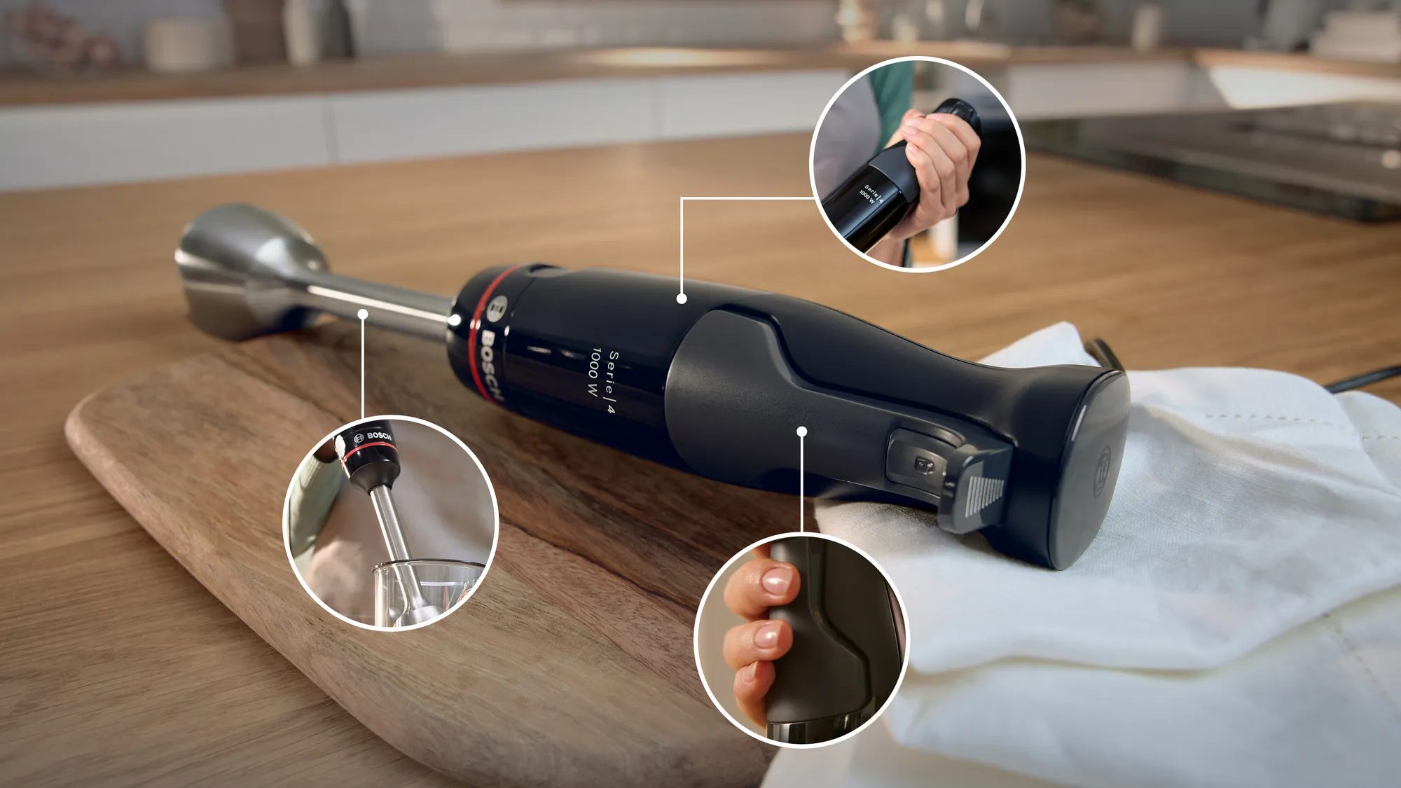 BOSCH MSM4B620 ErgoMaster Serie4 1000 W-os fekete botmixerszett – 5. kép