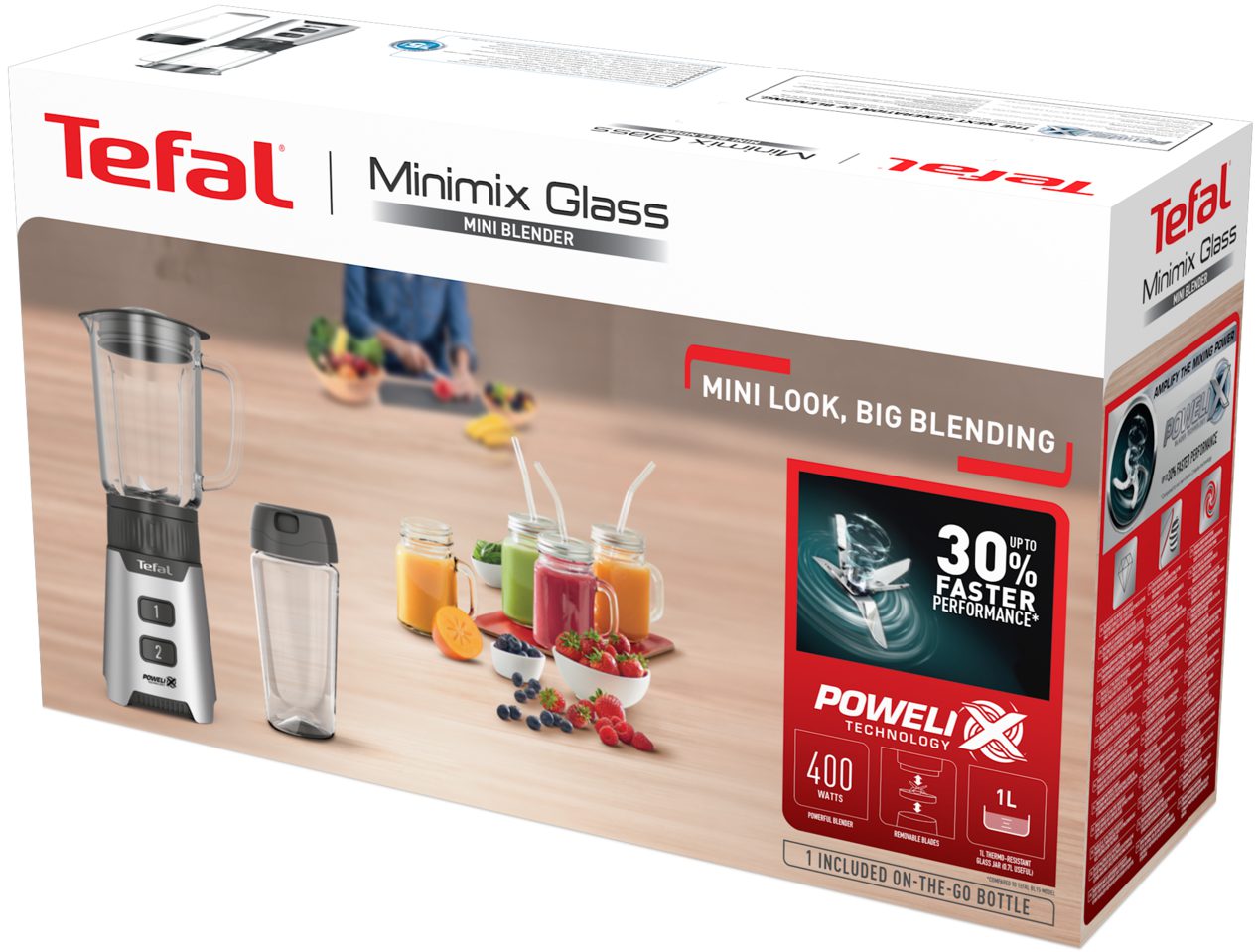 TEFAL BL16GE30 turmixgép 0,7 literes kehellyel és utazópalackkal – 2. kép