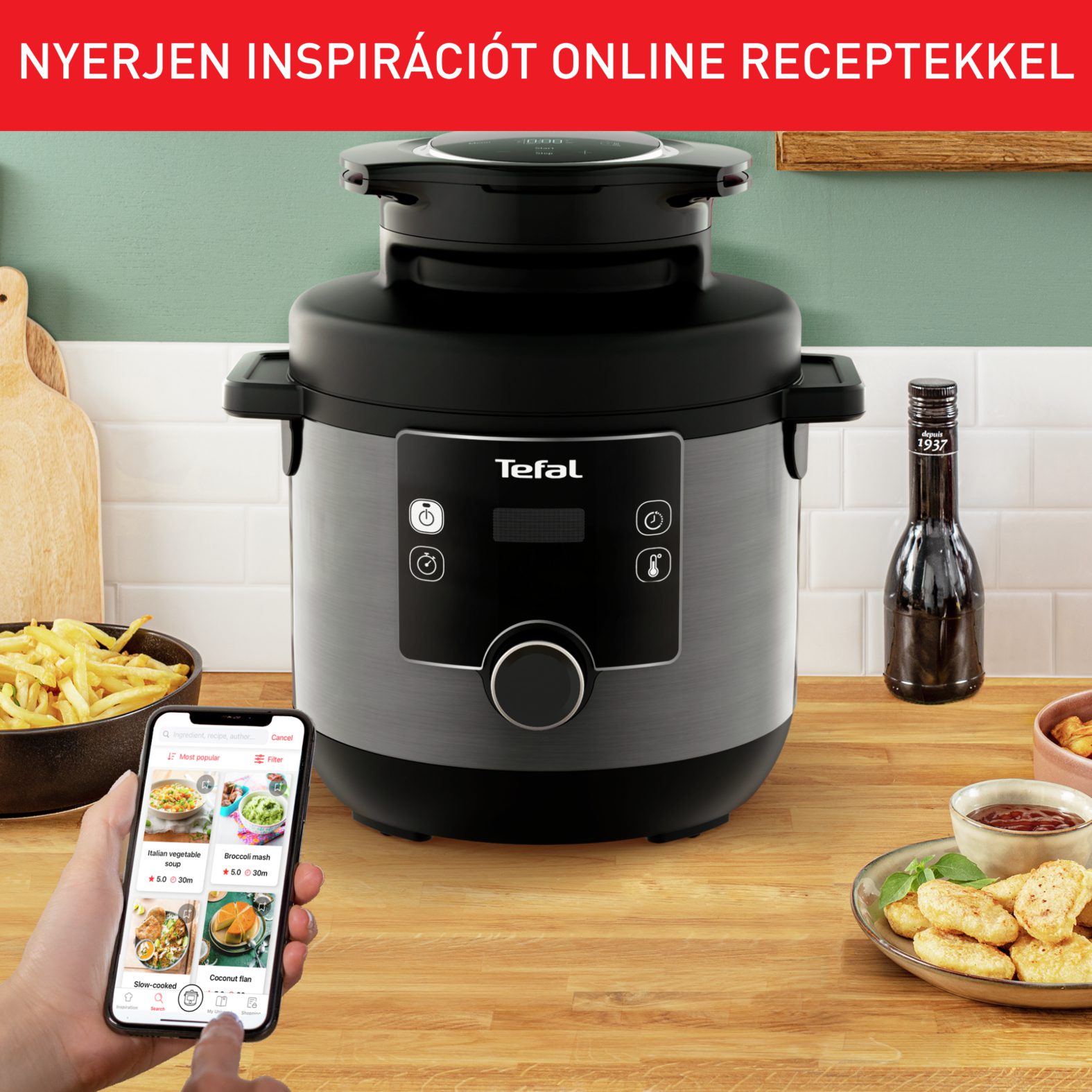 TEFAL CY778830 Turbo Cuisine & Fry multifunkciós elektromos gyorsfőző kukta – 7. kép