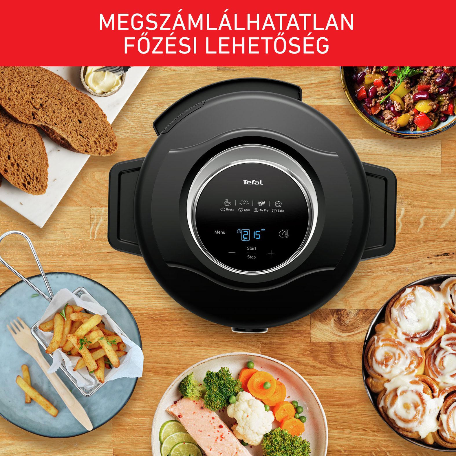 TEFAL CY778830 Turbo Cuisine & Fry multifunkciós elektromos gyorsfőző kukta – 8. kép