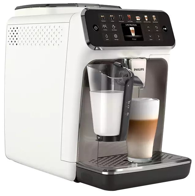 PHILIPS EP4443/70 4400 LatteGo automata kávégép 12 recepttel, fehér-ezüst kivitelben