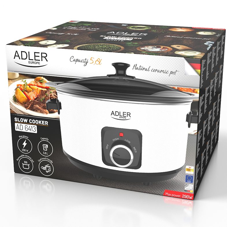 ADLER AD 6413W 5,8 literes fehér lassú főzőedény – 5. kép