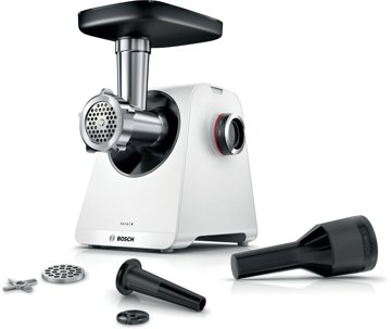 BOSCH MFWS420W MultiPower S4 húsdaráló 1900 W teljesítménnyel és kolbásztöltővel